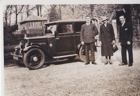 On left in front of car - Frederick Parker, the Bankes' chauffeur